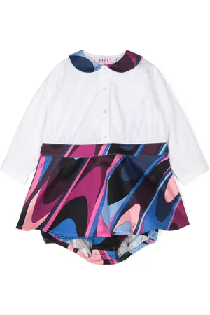 PUCCI Junior Conjunto de vestido camisero con estampado Iride