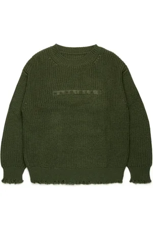 Maison Margiela Suéter tejido de canalé con logo bordado