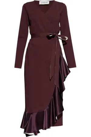 Lanvin Vestido midi con diseño cruzado