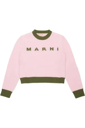 Marni Suéter con cuello redondo y logo en intarsia