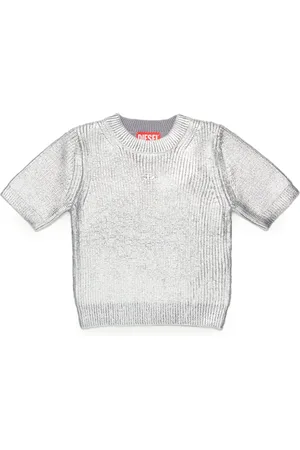 Diesel Top tejido de canalé metalizado