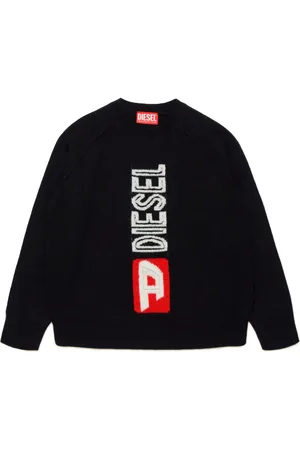 Diesel Playera tejido con logo en intarsia