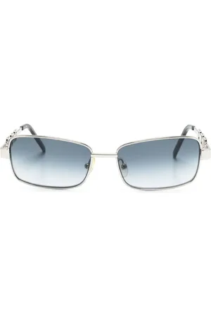 Gianfranco Ferré Lentes de sol con armazón rectangular y detalles de cristal