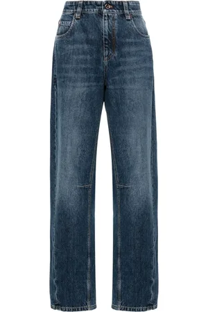 Brunello Cucinelli Jeans rectos con etiqueta del logo