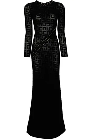 Elisabetta Franchi Vestido largo con logo bordado
