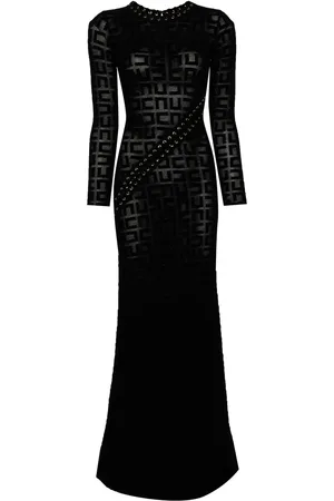 Elisabetta Franchi Vestido largo con logo bordado