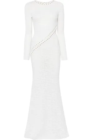 Elisabetta Franchi Vestido largo con logo bordado