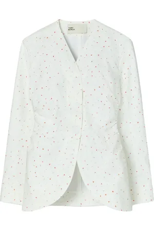 Tory Burch Chamarra de popelina con estampado floral