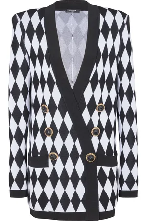 Balmain Chamarra con motivo de rombos en jacquard