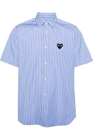 Comme des Garçons Camisa con motivo de rayas y parche de corazón