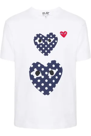 Comme des Garçons Playera con motivo de corazón