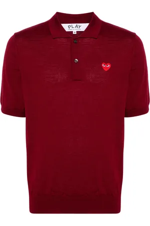 Comme des Garçons Playera tipo polo con parche de corazón
