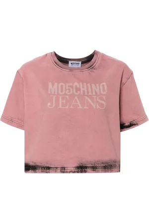Moschino Top de mezclilla con logo estampado