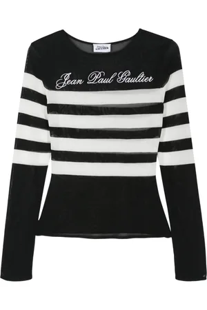 Jean Paul Gaultier Suéter con logo bordado y motivo de rayas