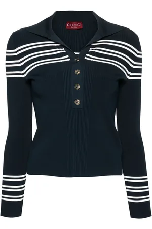 Gucci Top tipo playera tipo polo tejido de canalé
