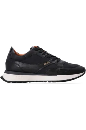 HUGO BOSS Tenis de gamuza con ribete de cuero