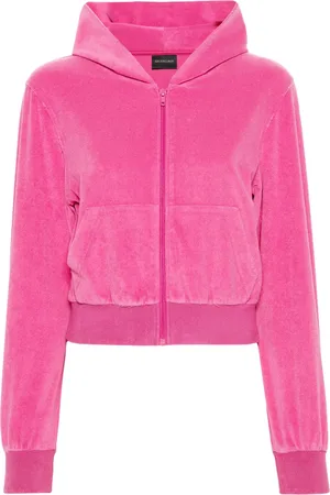 Balenciaga Hoodie con cierre y logo de strass
