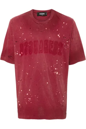 Dsquared2 Playera con logo estampado y efecto envejecido