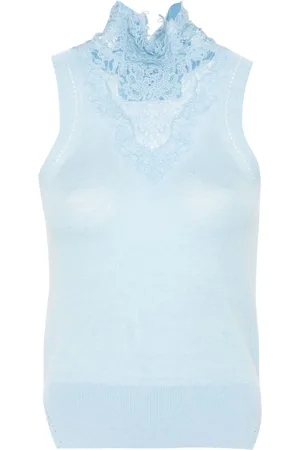 ERMANNO SCERVINO Top con cuello falso y aplique floral
