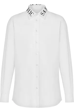 Moschino Camisa de popelina con logo estampado