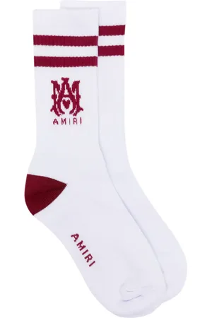 AMIRI Calcetines tejidos de canalé con logo en intarsia
