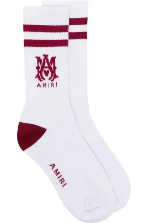 AMIRI Calcetines tejidos de canalé con logo en intarsia