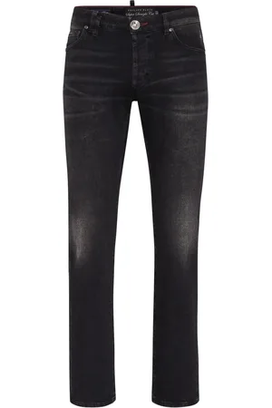 Philipp Plein Jeans rectos con detalle de parche