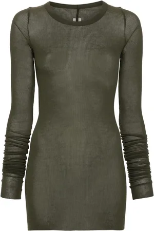 Rick Owens Playera de canalé manga larga