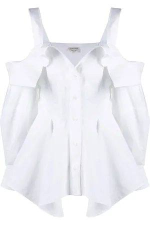 Alexander McQueen Camisa deconstruida con dobladillo peplum