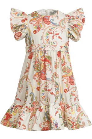 Etro Vestido con volantes y estampado de cachemira