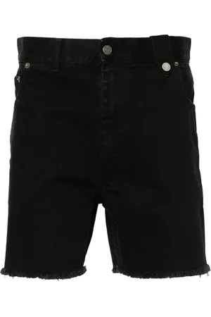 EgonLab Shorts de mezclilla con dobladillo deshilachado