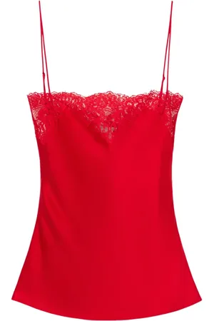 Stella McCartney Top con ribete de encaje