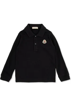 Moncler Playera tipo polo manga larga con ribete tricolor