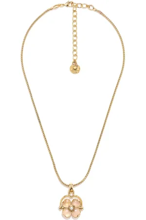 Goossens Collar Clover bañado en oro de 24kt con cuarzo y perla