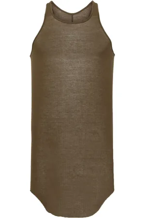 Rick Owens Camiseta de tejido fino de canalé