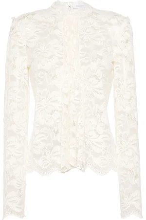 Paco rabanne Blusa de encaje con detalle de pliegues