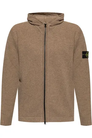 Stone Island Hoodie con cierre y distintivo brújula