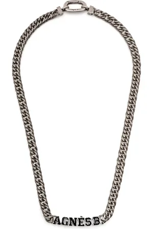 AGNÈS B. Collar de cadena con placa del logo