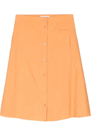 Maison Kitsuné Falda midi con diseño acampanado y cintura alta