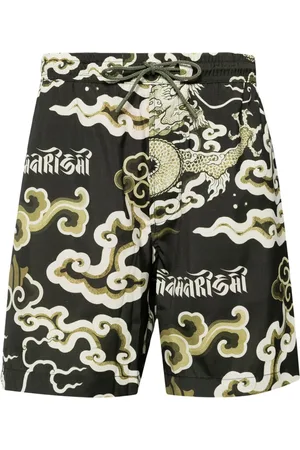 Maharishi Shorts de playa con estampado Cloud Dragon