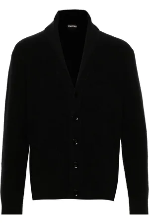 Tom Ford Cárdigan de canalé con cuello esmoquin