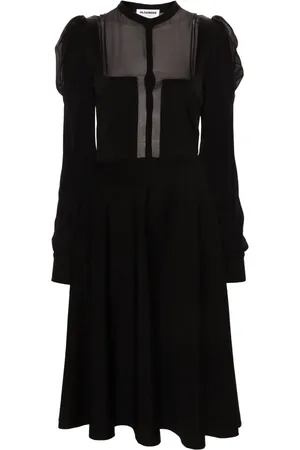 Jil Sander Vestido camisero midi con paneles 2020