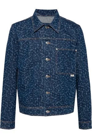 Maison Kitsuné Chamarra de mezclilla con detalle de cortes a láser