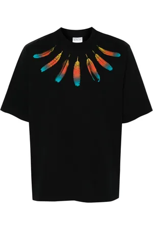 MARCELO BURLON Playera con plumas estampadas