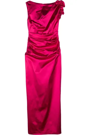 TALBOT RUNHOF Vestido de fiesta satinado con volantes