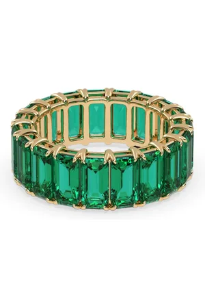 VEYNOU Anillo Eden Eternity en oro amarillo reciclado de 14kt con esmeralda