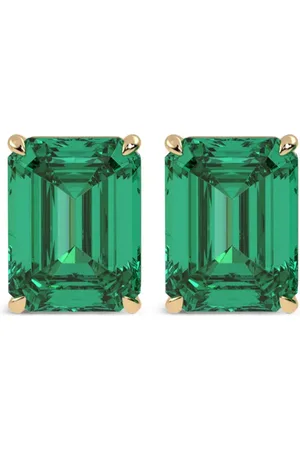 VEYNOU Aretes Eden Essence en oro amarillo reciclado de 14kt con esmeralda