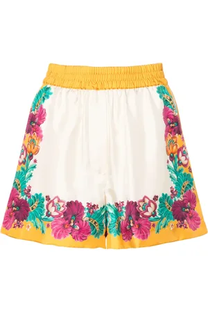 La DoubleJ Shorts de seda con estampado floral