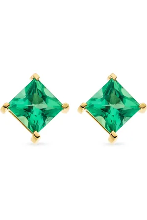 VEYNOU Aretes Klara en oro amarillo de 14kt con esmeralda
