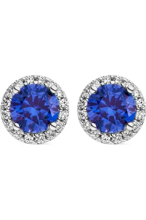 VEYNOU Aretes Ava en oro de 14kt con zafiro